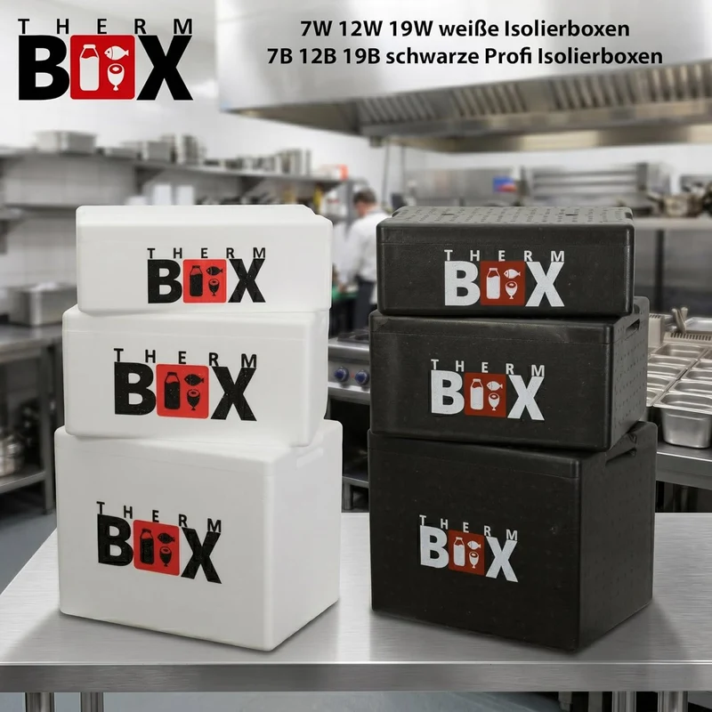 THERM BOX 3er Set Styroporbox 7W 12W 19W Innen L33,5 x B23,5 cm Innenhöhen 9/15/27 cm Wandstärke 3 c