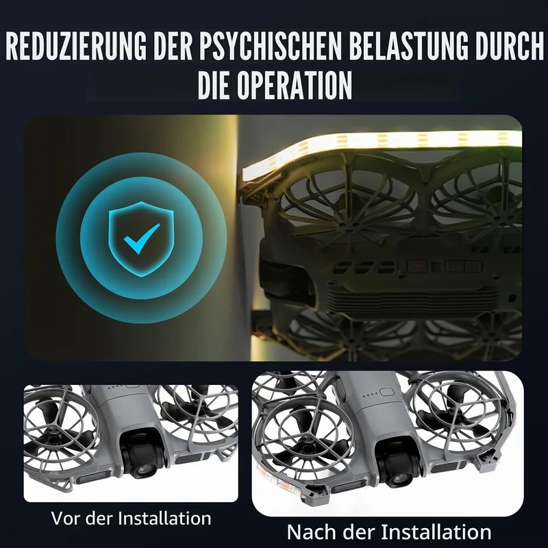 LED-Lichtstreifen Propeller Guard für DJI Neo 2 Zubehör, RGB Mehrfarbige Durchfluss Nacht Flug Licht