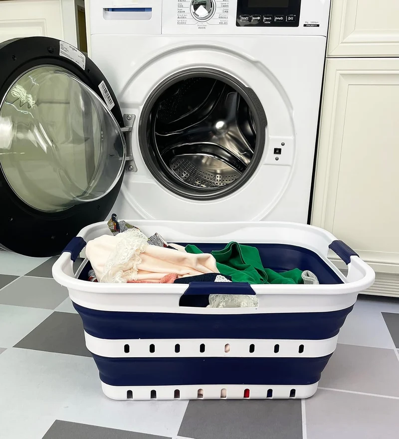 SAMMART 42L Faltbarer Wäschekorb aus Kunststoff – Faltbarer Pop-Up-Aufbewahrungsbehälter/Organizer –