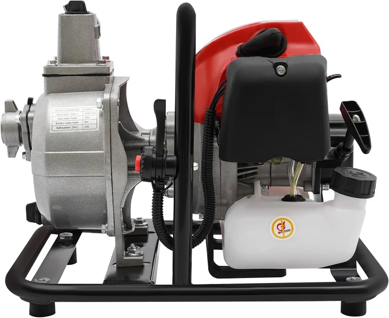 Benzin Wasserpumpe, 43CC 2-Takt Motor Hochleistung 35.66GAL/MIN 30M Förderhöhe Korrosionsbeständige