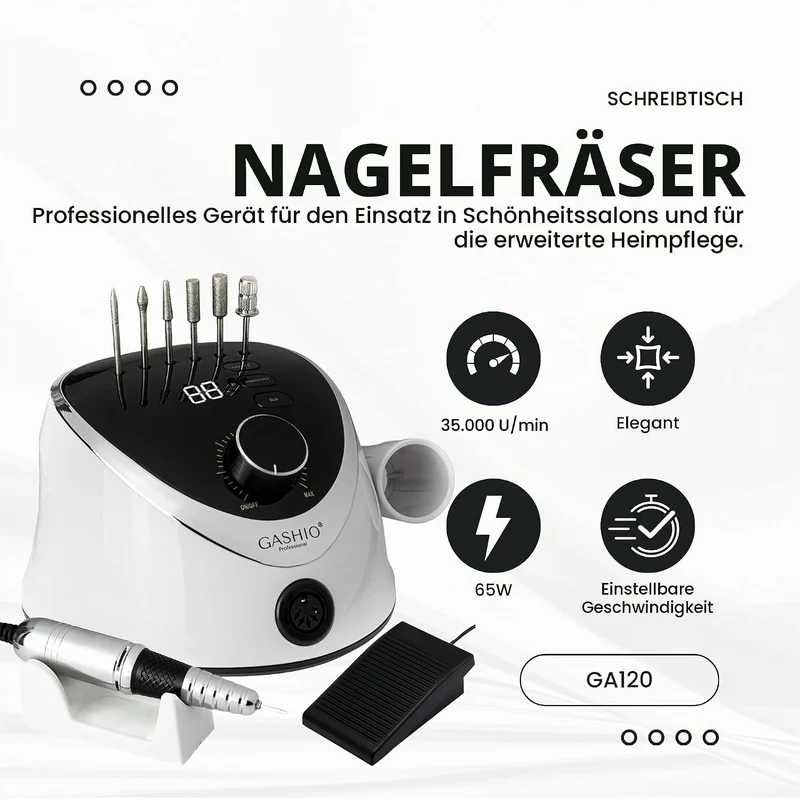 Nagelfräser für Gelnägel | Nail Drill 65W | Elektrische Nagelfeile | Maniküre Pediküre Set Elektrisc