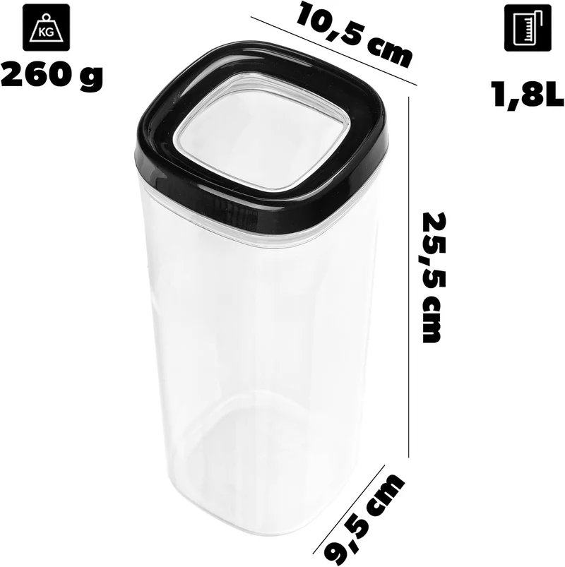 KADAX 3er Set Vorratsbehälter, transparente Aufbewahrungsbox aus Kunststoff, luftdichte Vorratsdose