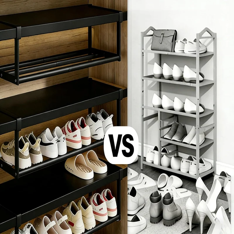 2 Stück Hängendes Schuhregal Organizer Im Schrank, Schuhregal Ausziehbar zum Aufhängen,Verstellbarer