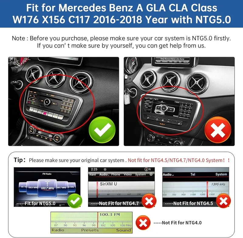 Road Top 12,3 Zoll Autoradio Carplay für Mercedes Benz A CLA GLA Klasse | W176 C117 X117 X156 (2016-