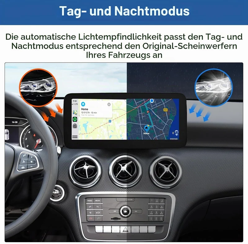 Road Top 12,3 Zoll Autoradio Carplay für Mercedes Benz A CLA GLA Klasse | W176 C117 X117 X156 (2016-
