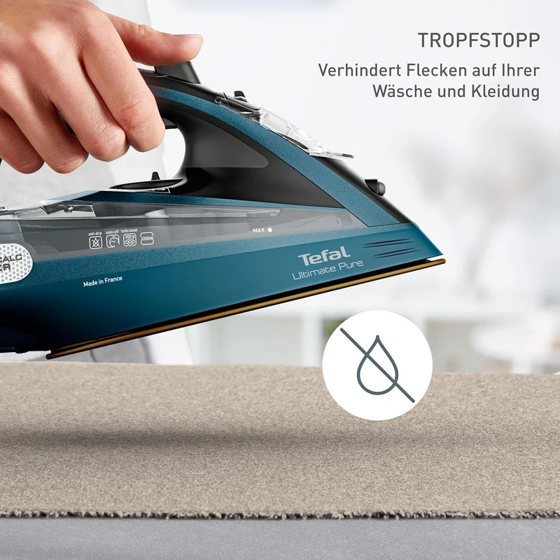 Tefal Ultimate Pure Dampfbügeleisen, 3200 Watt, kraftvoller Dampf, 300 g/Min. extra Dampfstoss, Auto