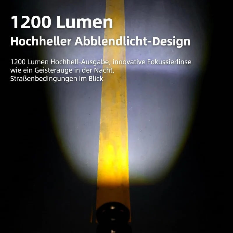 1200 Lumen Fahrradlicht vorne mit Halterung für GoPro/Fahrradcomputer, 3400mAh Akku Aufladbar Supear