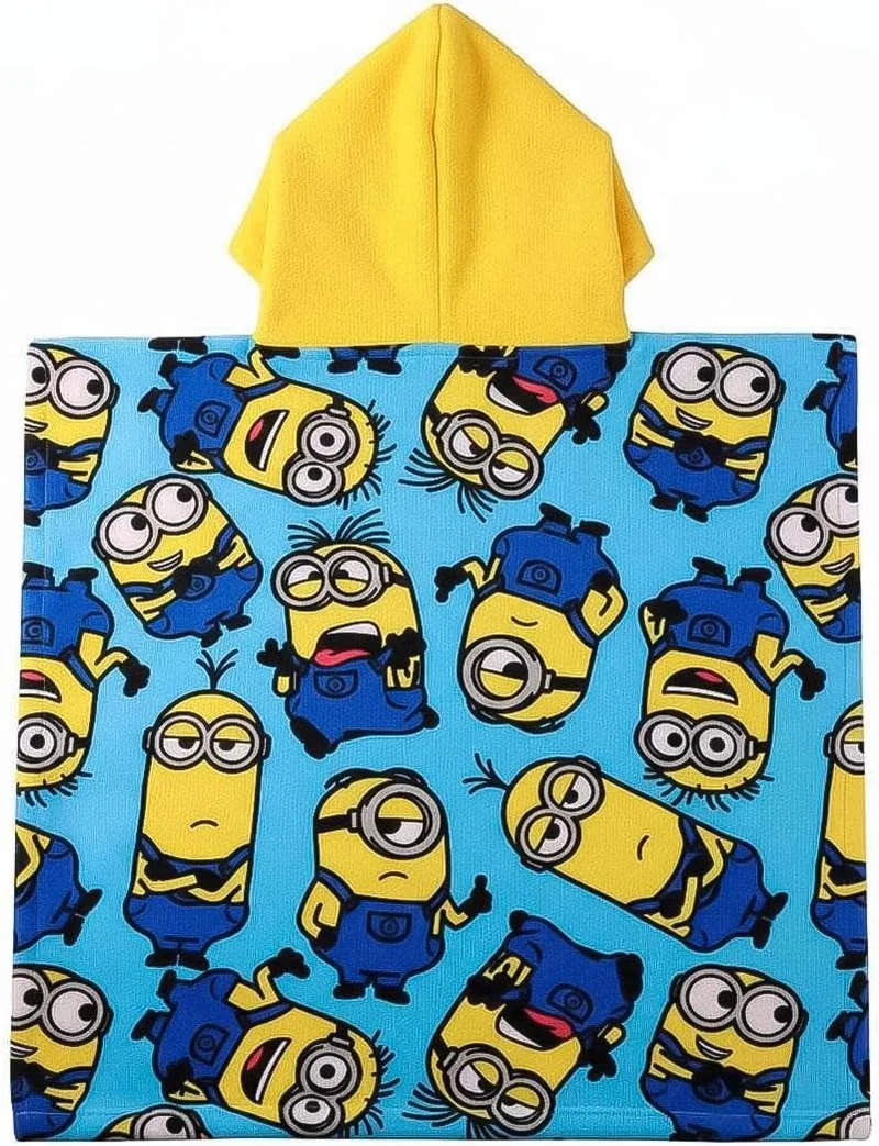 Minions Mikrofaser-Poncho für Kinder für Strand und Pool, aus Mikrofaser, für Jungen, Mädchen, mit K