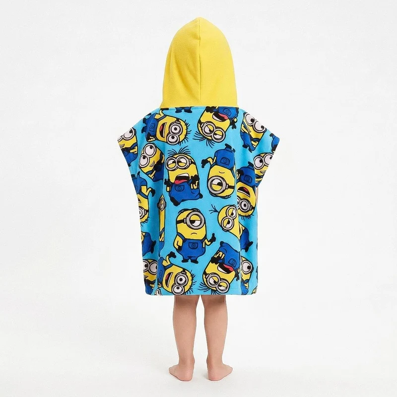 Minions Mikrofaser-Poncho für Kinder für Strand und Pool, aus Mikrofaser, für Jungen, Mädchen, mit K