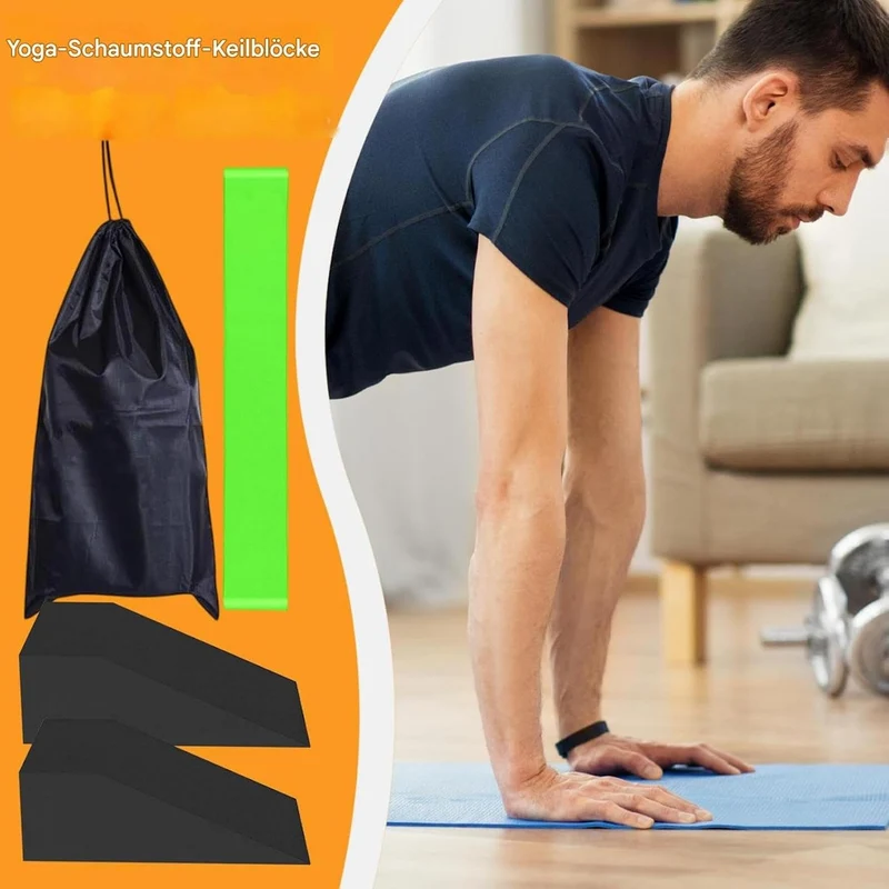 Yoga -Schaumkeil, Schaumkeilblöcke Professionelle unterstützende Squat Ramp | Leichtes Kälberstrecke