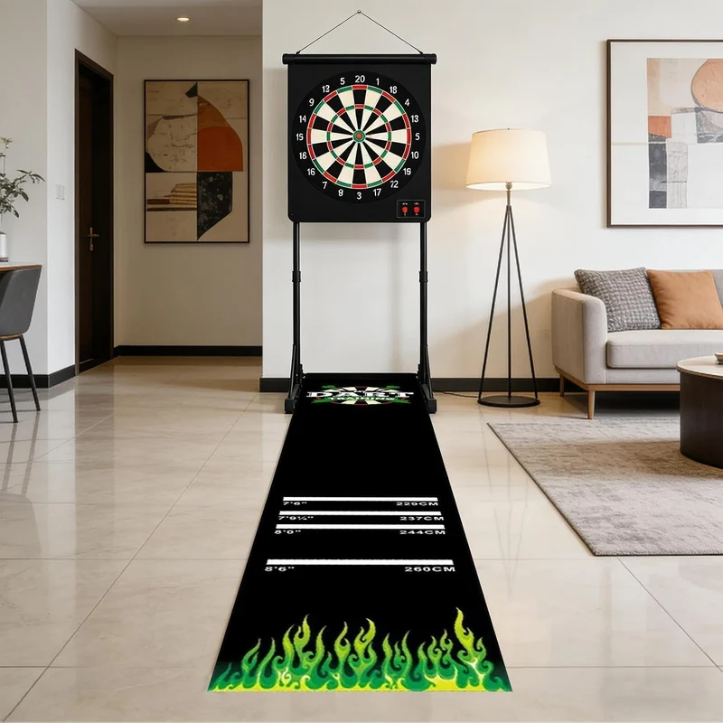 Generisch Darts Matte - rutschfeste Stossdämpfende Matte | mit 4 Wurfabständen 300x34 cm Dartteppich