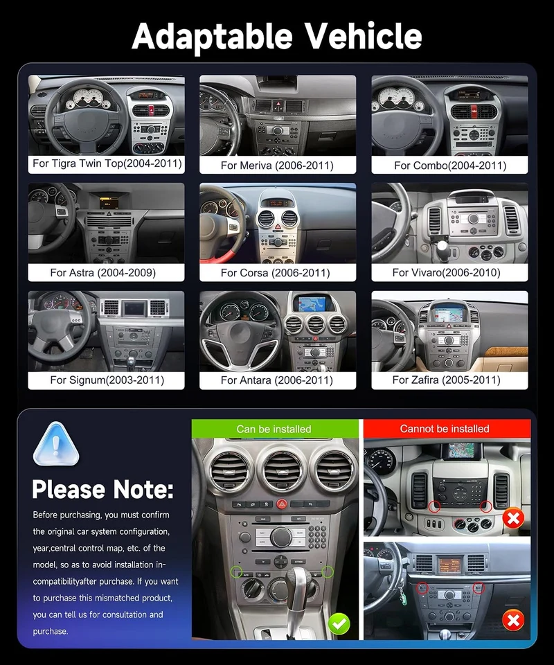 Hodozzy Autoradio für Opel Astra H Corsa D Zafira B Meriva Vivaro Antara | mit Wireless Carplay Andr
