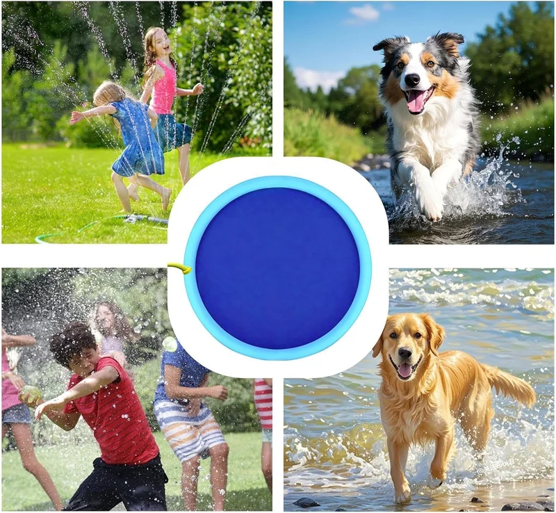 Sprinkler Pad 170 x 170 cm rutschfest Faltbar Spass | Hunde Wasserspielzeuge Sprinkler Matte Für Hau