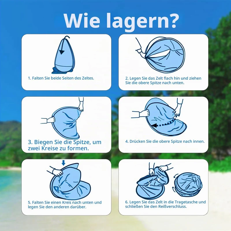 Strandmuschel Pop Up, Tragbares Automatisches Wasserdichtes Schattenzelt, UPF 50+ Strandzelt für 1-3