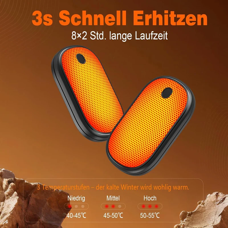 Elektrischer Handwärmer Split-Magnetic 2er-Pack, 5000mAh | 3s Schnell aufheizend, ultra-kompakt, wie
