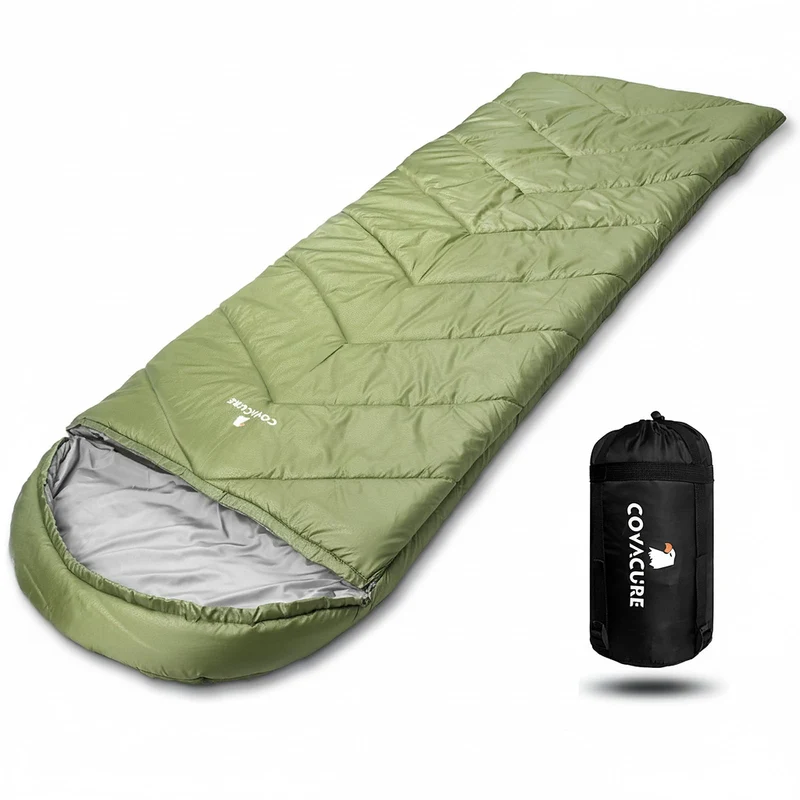 COVACURE Schlafsack Camping – Ultraleichter Sommerschlafsack und Deckenschlafsack, 3 Jahreszeiten Sl