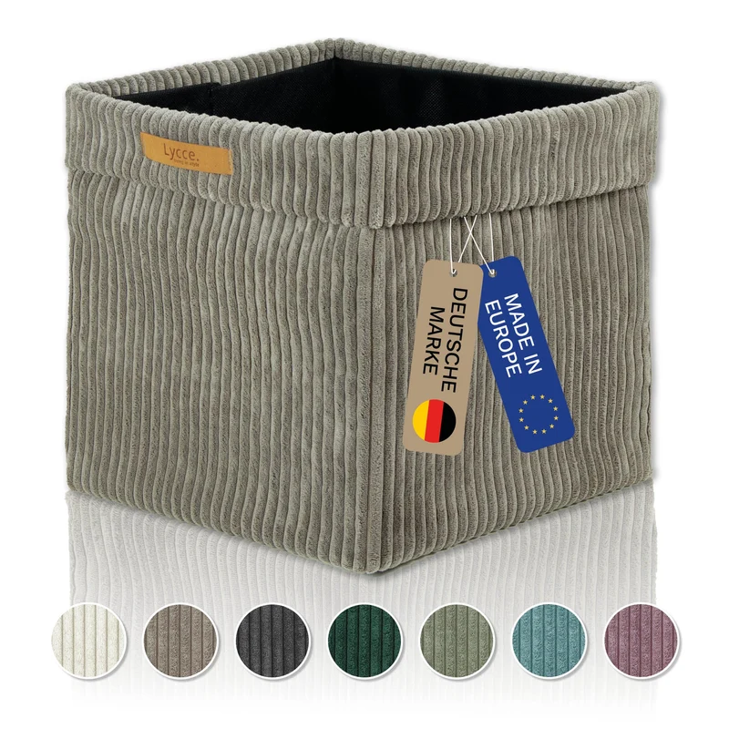 Lycce Kallax Box Cord, Faltbox + abnehmbarer Bezug | taupe Taupe 1 Stück, Taupe 1 Stück