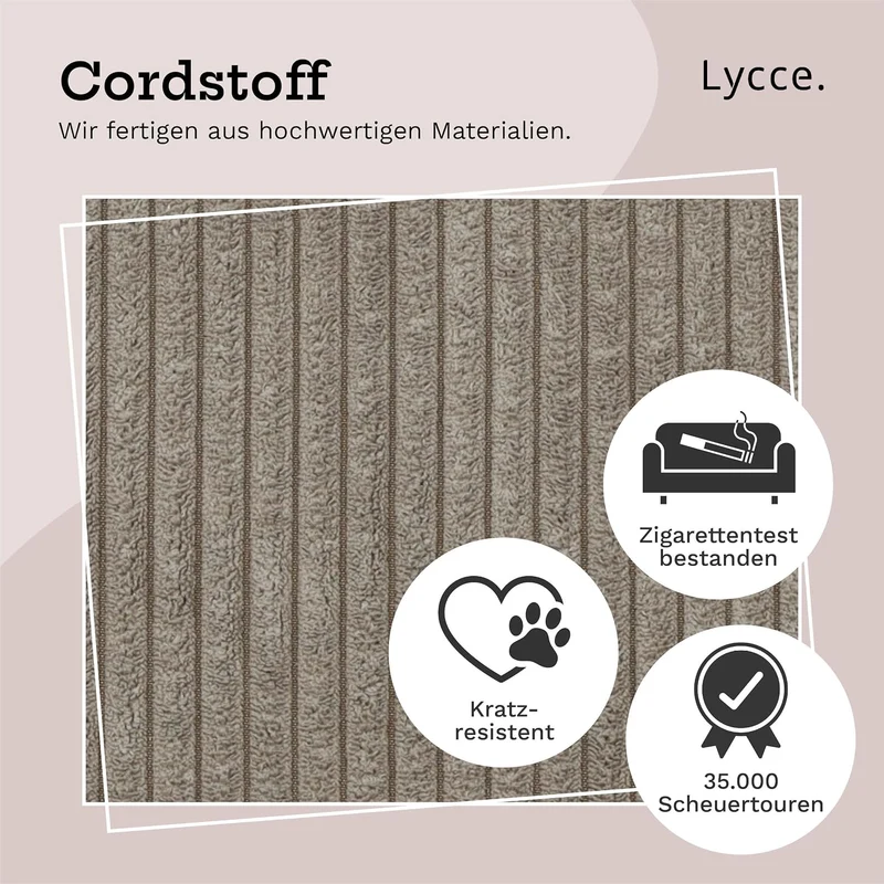 Lycce Kallax Box Cord, Faltbox + abnehmbarer Bezug | taupe Taupe 1 Stück, Taupe 1 Stück