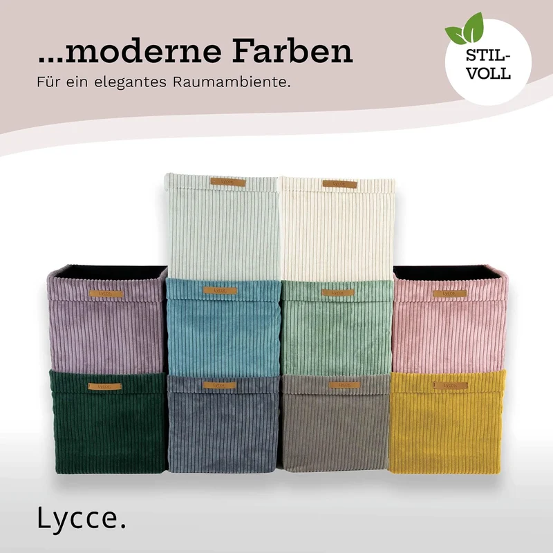 Lycce Kallax Box Cord, Faltbox + abnehmbarer Bezug | taupe Taupe 1 Stück, Taupe 1 Stück