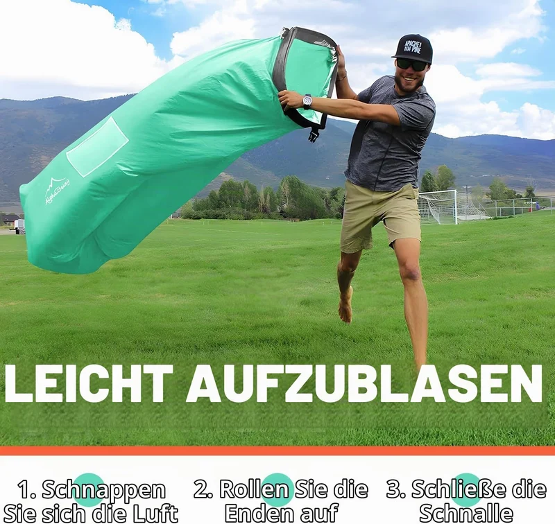 AlphaBeing Aufblasbare Liege, Strandkorbzubehör, Luftsofa, Hängematte, Aufblasbare Couch für Camping