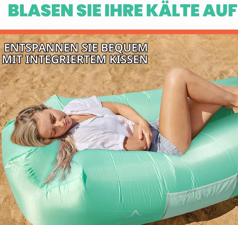 AlphaBeing Aufblasbare Liege, Strandkorbzubehör, Luftsofa, Hängematte, Aufblasbare Couch für Camping