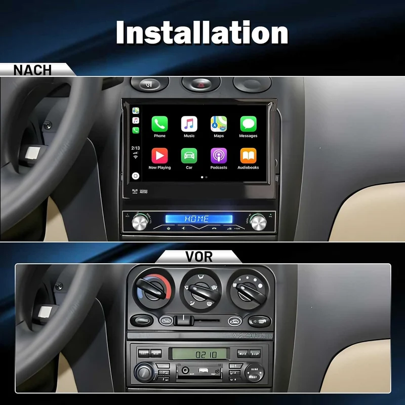 Erisin 8-Kern Android 14 4GB+64GB Abnehmbar 1Din Universal GPS Navi Autoradio 7 Zoll HD IPS Touchscr