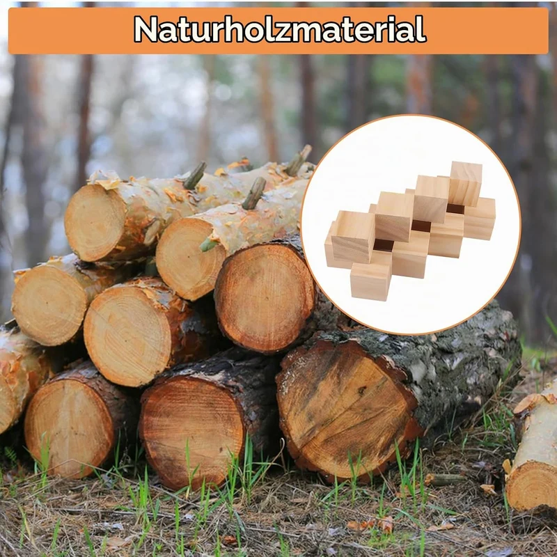 APACALI 30 Stück Holzwürfel 50x50x50mm, Natur Holzwürfel Blanko, Holzblöcke zum Basteln, Quadratisch