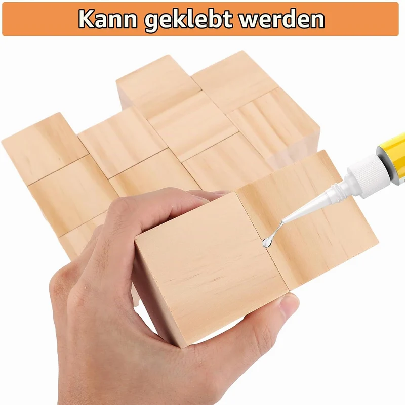 APACALI 30 Stück Holzwürfel 50x50x50mm, Natur Holzwürfel Blanko, Holzblöcke zum Basteln, Quadratisch