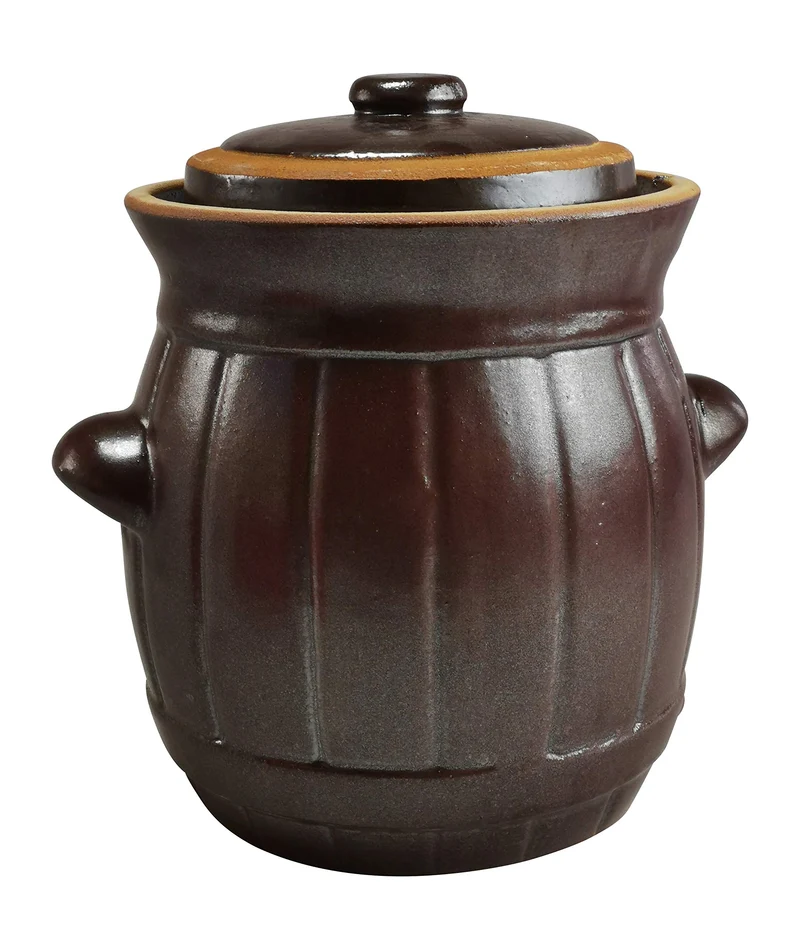 Gärtopf Steinzeugtopf Rumtopf Sauerkrauttopf Inhalt 5 l mit Deckel bauchig Gärtopf 5 Liter - bauchig