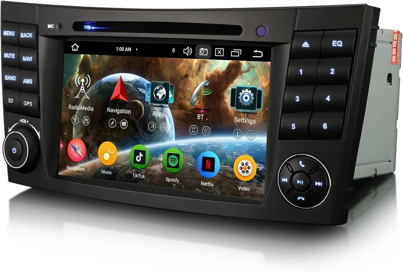 Erisin Android 14 DAB+ Autoradio 4GB+64GB Acht-Kern mit GPS Navigation Für Mercedes Benz E-Klasse W2