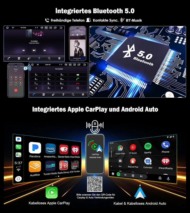Erisin Android 14 DAB+ Autoradio 4GB+64GB Acht-Kern mit GPS Navigation Für Mercedes Benz E-Klasse W2