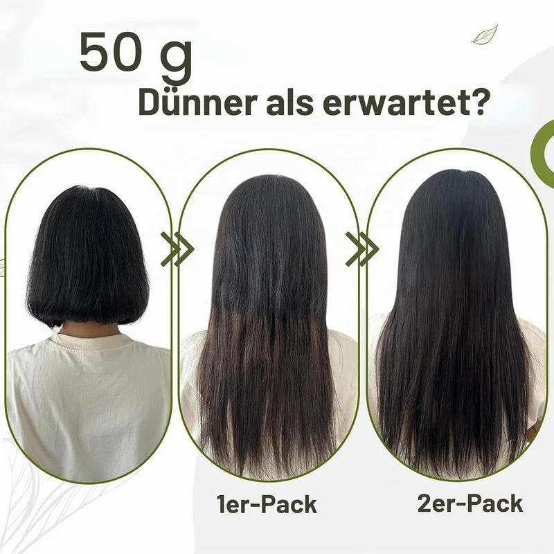 RUNATURE Extensions Echthaar Clip in Braun 40cm Dukelbraun Haarverlängerung Echte Haare 3Pcs 50g #2
