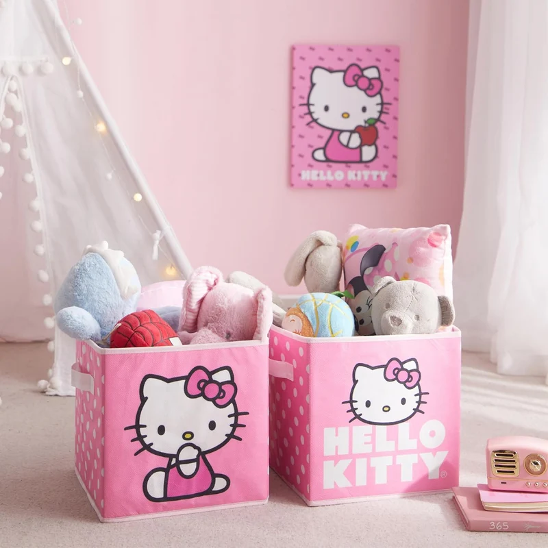 Idea Nuova Hello Kitty Aufbewahrungswürfel mit Griffen, 25,4 x 25,4 x 25,4 cm, 2 Stück, Hello Kitty