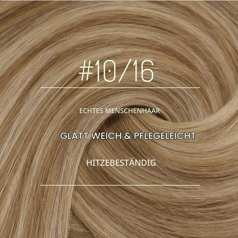 RUNATURE Clip in Extensions Echthaar Braun Hervorheben Blond Echthaar Extensions Clip 45cm Echte Haa