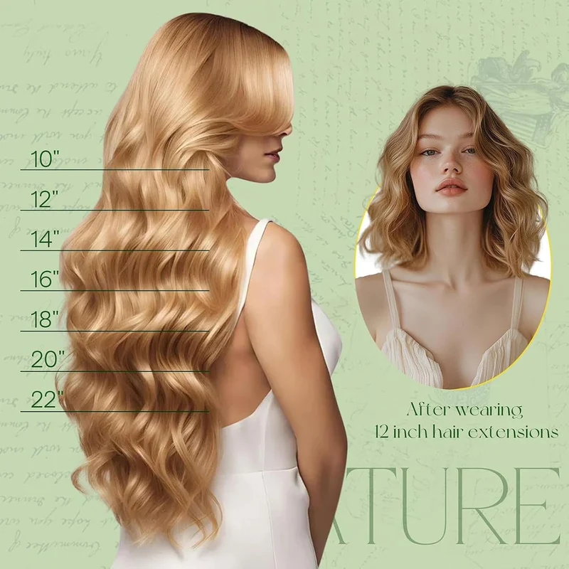 RUNATURE Clip in Extensions Echthaar Braun Hervorheben Blond Echthaar Extensions Clip 45cm Echte Haa