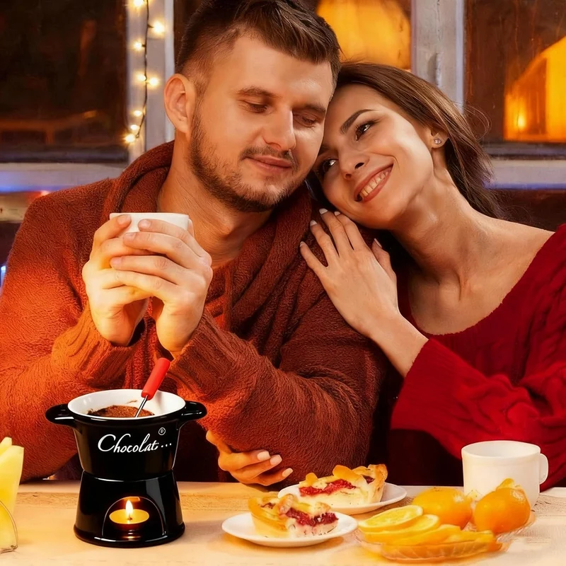 Generisch Fondue Becher | Schmelztopf Mit Gabel,Fondue Tassen Set Für Schmelzende Schokolade,Für Dat