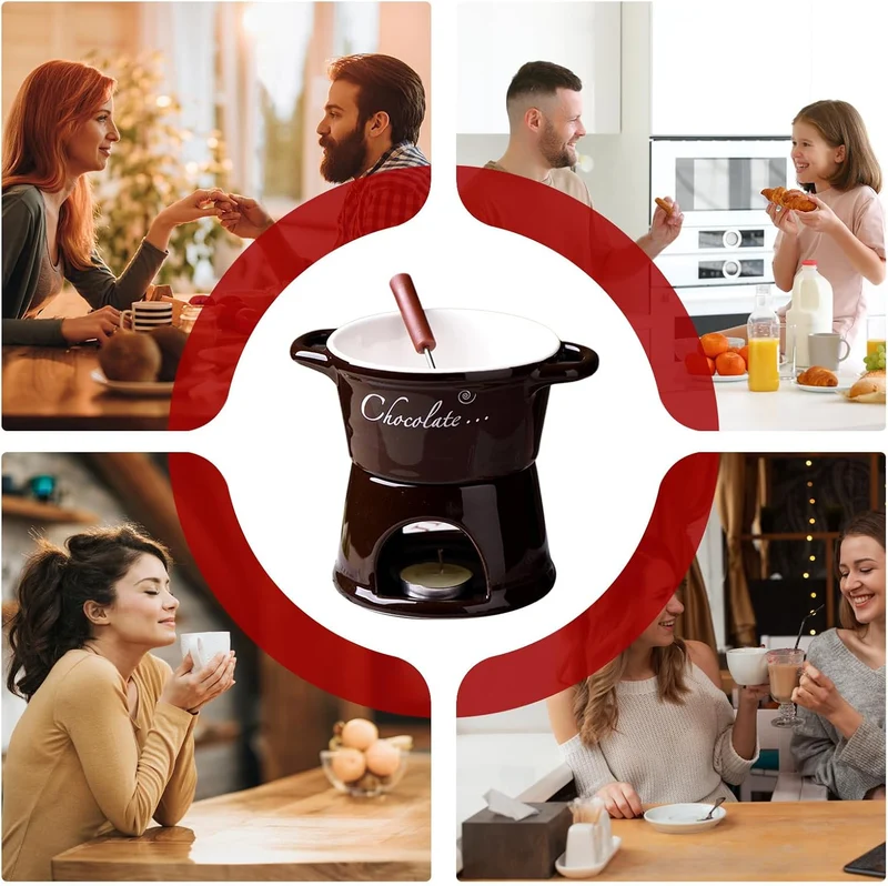 Generisch Fondue Becher | Schmelztopf Mit Gabel,Fondue Tassen Set Für Schmelzende Schokolade,Für Dat