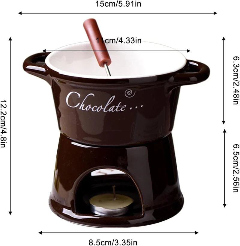 Generisch Fondue Becher | Schmelztopf Mit Gabel,Fondue Tassen Set Für Schmelzende Schokolade,Für Dat