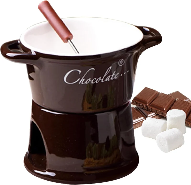 Generisch Fondue Becher | Schmelztopf Mit Gabel,Fondue Tassen Set Für Schmelzende Schokolade,Für Dat