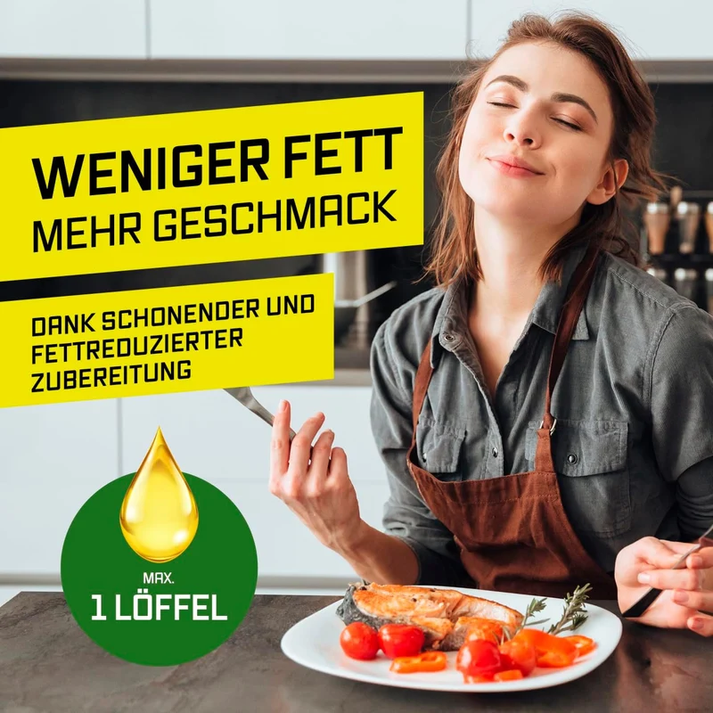 GOURMETmaxx FryUp vertikale Doppelkammer Heissluftfritteuse mit Sichtfenster - 10 L | Airfryer mit 9