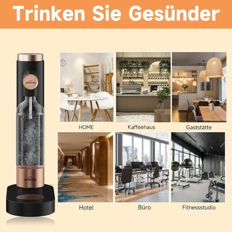 HOMELUX Wassersprudler,Sprudelwasser Maschine Mit 1L PET-Flaschen Bpa-Frei,Soda Maker,Wasser Sprudel