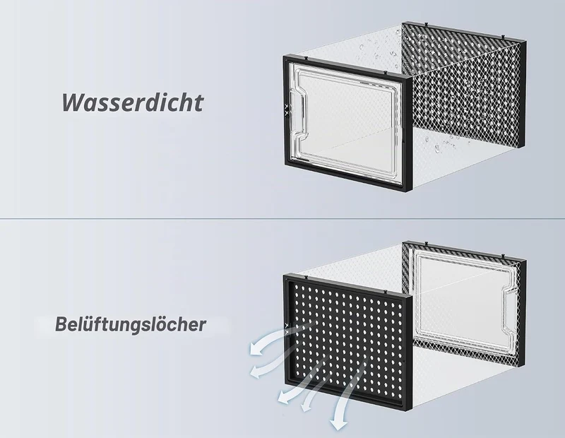 HOMIDEC Schuhboxen, 12er Pack Schuhboxen Stapelbar, Schuhorganizer Schuhaufbewahrung, Schuhkarton mi