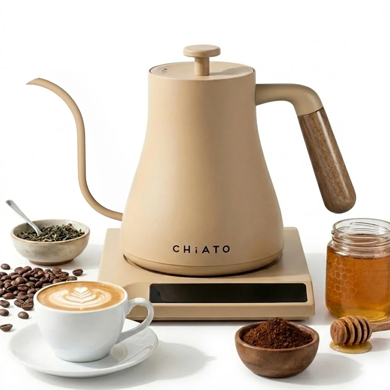 flowPLAY Schwanenhals Wasserkocher 0,6L – Gooseneck Kettle Elektrisch für Pour Over Kaffee, Barista