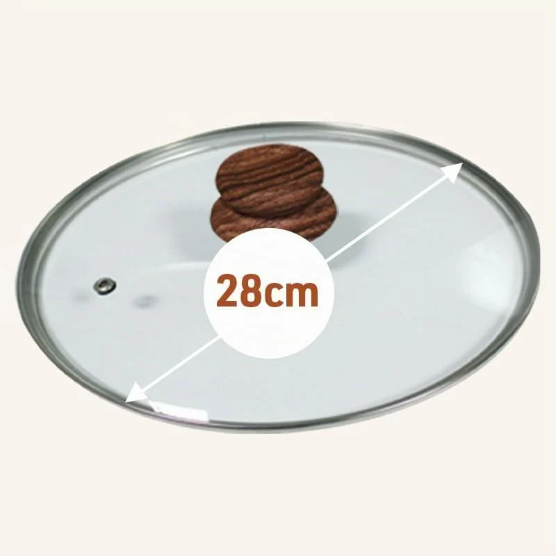 LIVINGTON Copper & Stone Pan Glasdeckel - Das Original aus dem TV - 28cm - für gleichmässige Hitzeve
