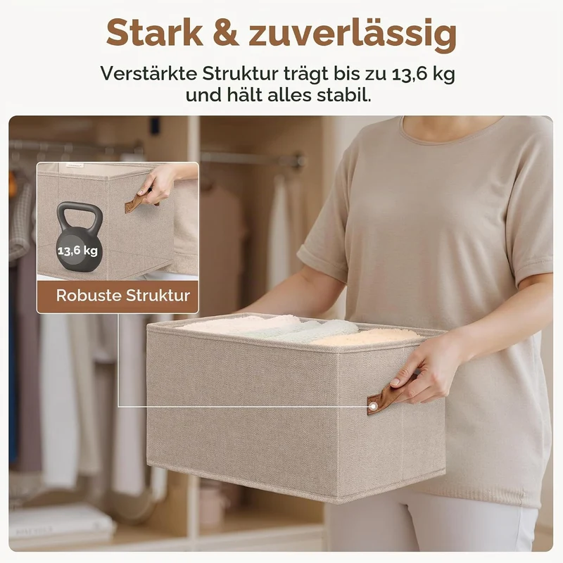 StorageWorks grosse Aufbewahrungskörbe für Regale, Aufbewahrungsbox für Kleiderschrank, dekorative K