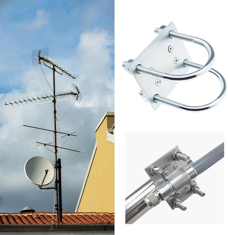 Antennenmastklemme Halterung mit U-Bolzen Klemmplatte Rohrmontage Hardware für Antennen mit einem Au