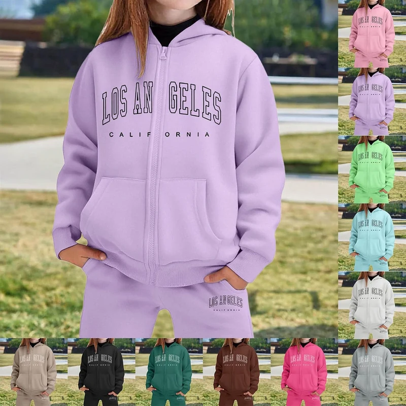 Mädchen Kinder Jungen Mädchen Los Angeles Sweatjacke Mit Kapuze Herbst Sportjacke Kapuzenjacke Overs