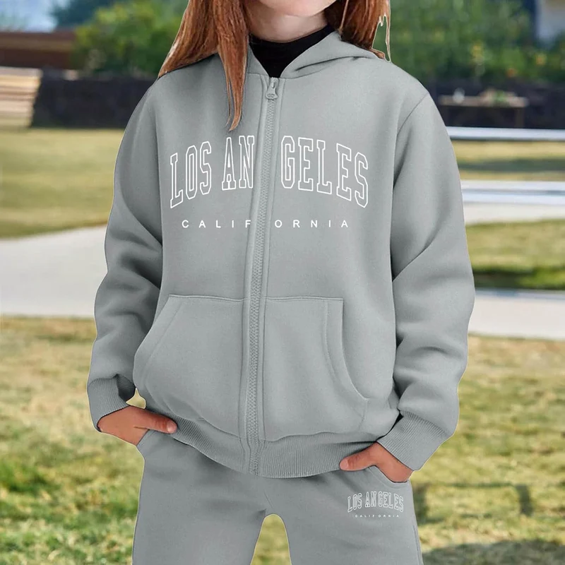 Mädchen Kinder Jungen Mädchen Los Angeles Sweatjacke Mit Kapuze Herbst Sportjacke Kapuzenjacke Overs