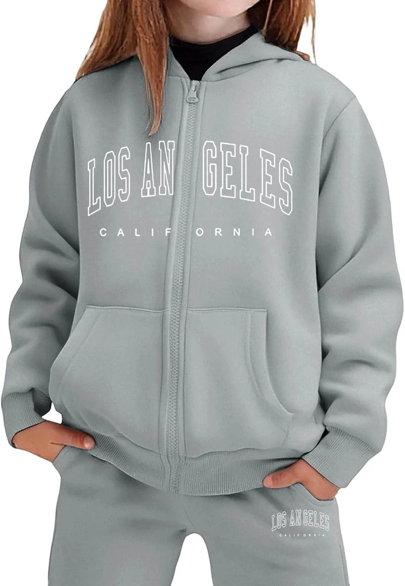 Mädchen Kinder Jungen Mädchen Los Angeles Sweatjacke Mit Kapuze Herbst Sportjacke Kapuzenjacke Overs
