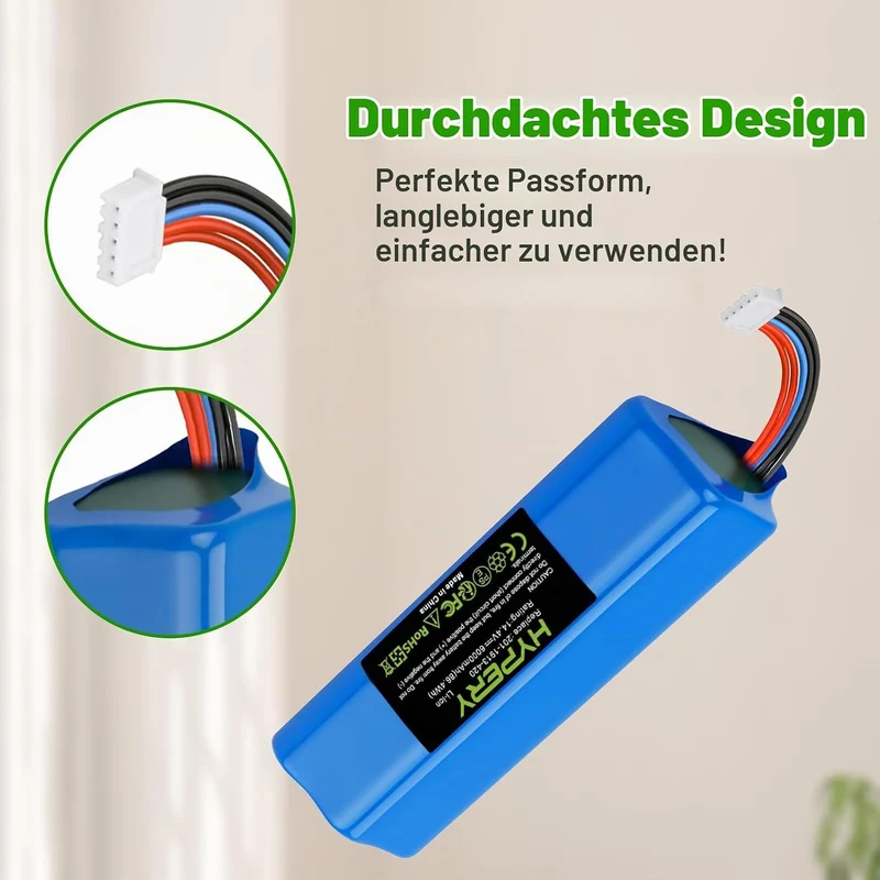 14.4V 6000mAh Ersatz Li-ion Akku für Staubsauger Akku Ecovacs Deebot T8/T8+/T9/T9+, für Deebot Ozmo